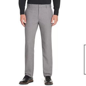 NWT Van Heusen gray mens wrinkle free straight fit flat front pants 36W X 30L